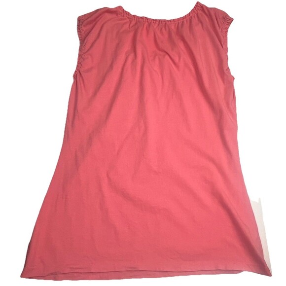 Loft Top LOT 2 Short Sleeve Ruffle T Shirt Floral Navy Blue Peach Tee Large Boho - Picture 5 of 9